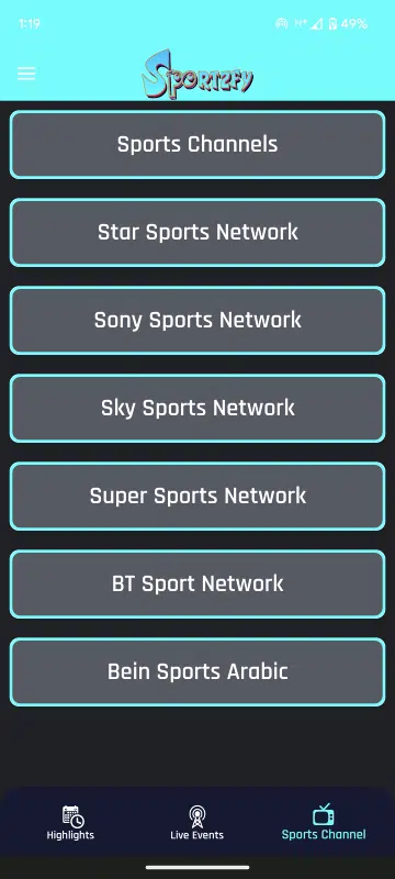 تحميل تطبيق Sportzfy apk لمشاهدة مباريات كأس أسيا وأفريقيا للاندرويد 2025 اخر اصدار مجانا