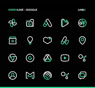 تحميل تطبيق GreenLine Icon Pack: LineX مهكر Apk للاندرويد والايفون 2025 اخر اصدار مجانا