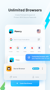 تحميل متصفح Pawxy Fast VPN & Web Browser مهكر Apk للاندرويد والايفون 2025 اخر اصدار مجانا