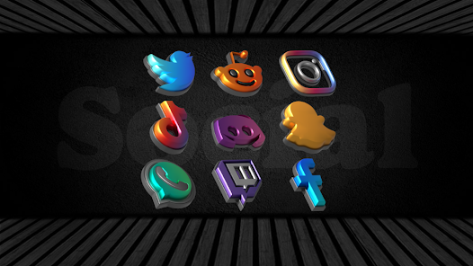 تحميل تطبيق Auric Dark 3D Icon Pack مهكر Apk للاندرويد والايفون 2025 اخر اصدار مجانا