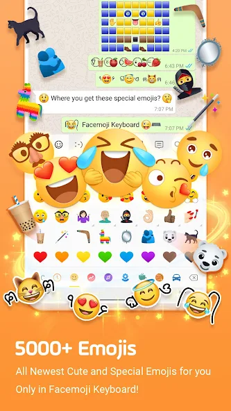 تحميل كيبورد ايموجي Facemoji Keyboard مهكر Apk للاندرويد 2025 اخر اصدار مجانا