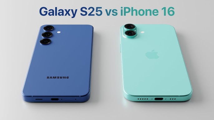 مقارنة بين هاتفي Galaxy S25 و iPhone 16 أيهما افضل؟